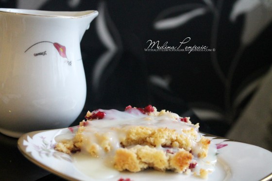 Hallonsmulpaj med riktigt god vaniljsås