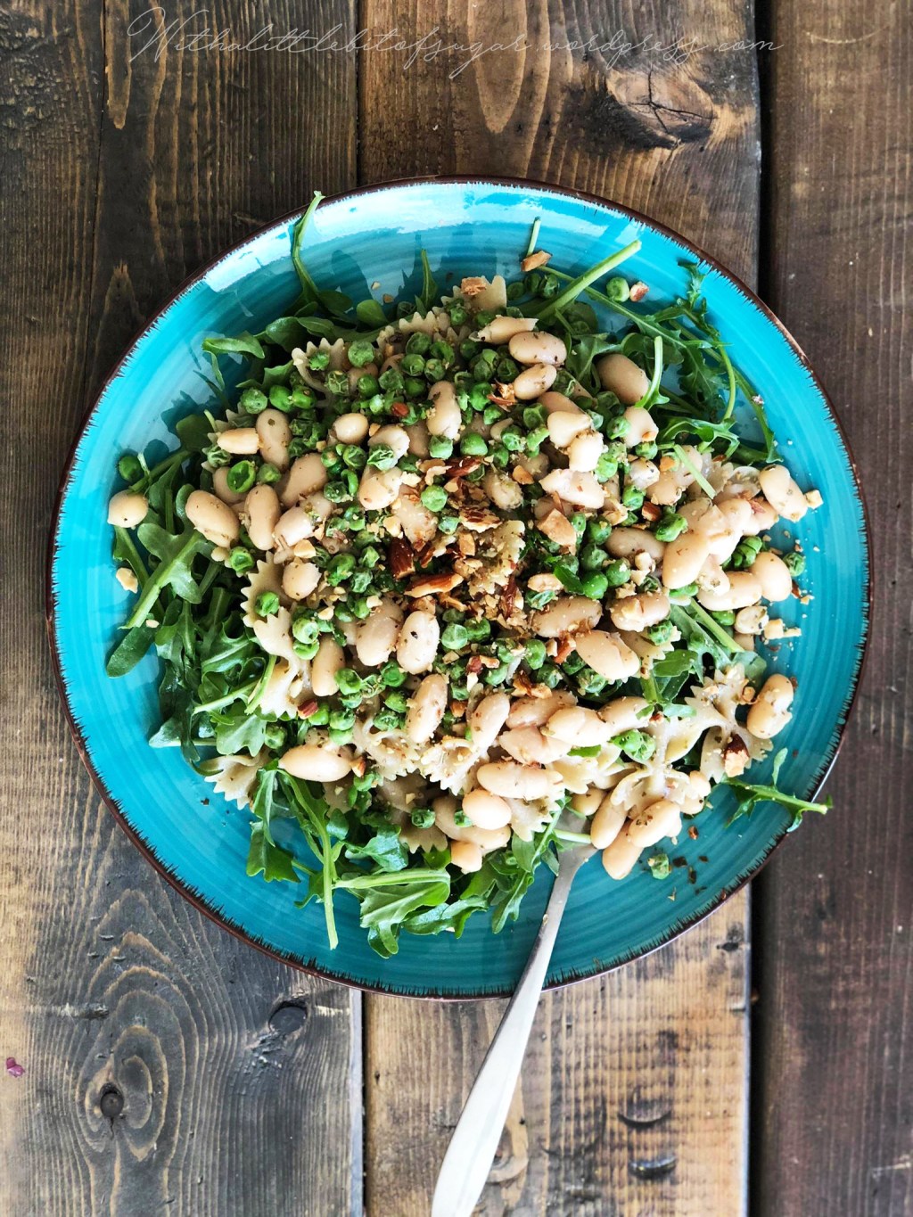 Fantastisk ruccola pastasallad med bönor &&nbsp;pesto
